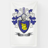 Bain Family Crest Coat of Arms Spandoek (Verticaal)