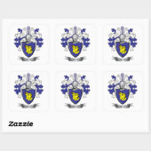 Bain Family Crest Coat of Arms Vierkante Sticker (Vel)