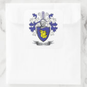 Bain Family Crest Coat of Arms Vierkante Sticker (Tas)