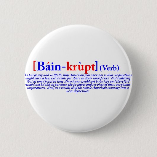 Bain-krupt (verb) ronde button 5,7 cm (Voorkant)