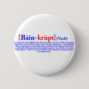 Bain-krupt (verb) ronde button 5,7 cm