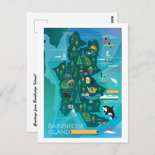 Bainbridge Island, Briefkaart Washington (Voorkant / Achterkant)