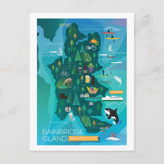 Bainbridge Island, Briefkaart Washington (Voorkant)