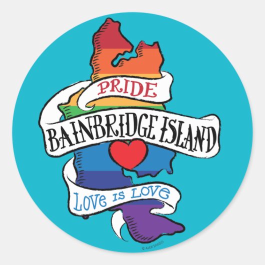 Bainbridge Island LGBT Pride-Stickers Ronde Sticker (Voorkant)