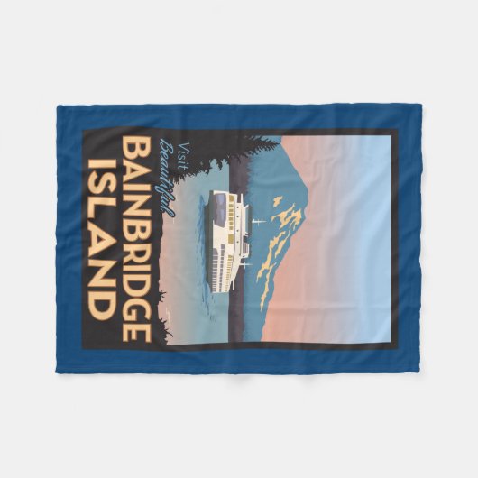 Bainbridge Island Retrostyled Poster Art Fleece Deken (Voorkant (Horizontaal))
