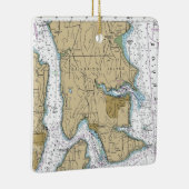 Bainbridge Island WA Chart Keramisch Ornament (Rechts)