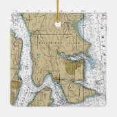Bainbridge Island WA Chart Keramisch Ornament (Achterkant)