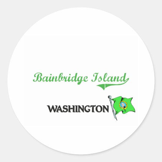 Bainbridge Island Washington City Classic Ronde Sticker (Voorkant)