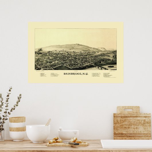 Bainbridge, NY Panoramic Map - 1889 Poster (Keuken)