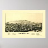 Bainbridge, NY Panoramic Map - 1889 Poster (Voorkant)