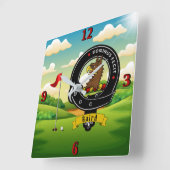 Baird Clan Badge Golf Vierkante Klok (Hoek)