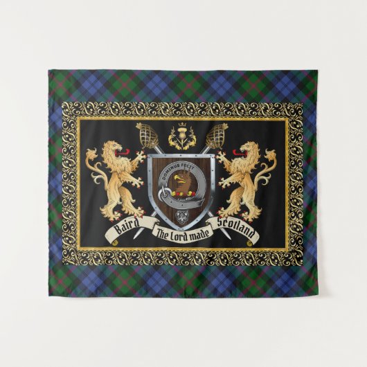 Baird Clan Badge & Motto w/Lions Wandkleed (Voorkant (horizontaal))