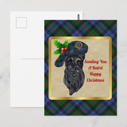 Baird Clan Badge & Tartan Christmas Briefkaart (Voorkant / Achterkant)