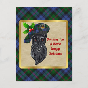 Baird Clan Badge & Tartan Kerstmis Briefkaart
