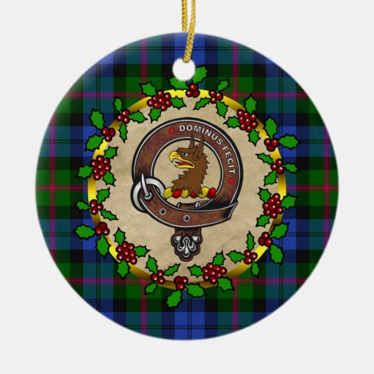 Baird Clan Badge & Tartan Persoonlijke mas Keramisch Ornament (Voorkant)