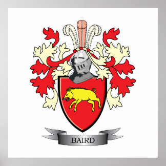Baird Family Crest Coat of Arms Poster