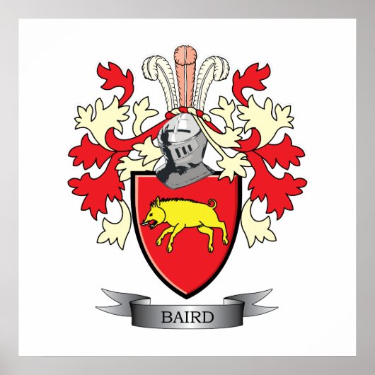 Baird Family Crest Coat of Arms Poster (Voorkant)