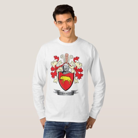Baird Family Crest Coat of Arms T-shirt (Voorkant volledig)