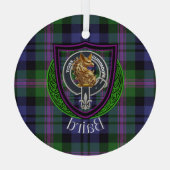 Baird Schotse Clan Tartan & Crest Glas Ornament (Achterkant)