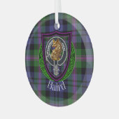Baird Schotse Clan Tartan & Crest Glas Ornament (Voorkant links)