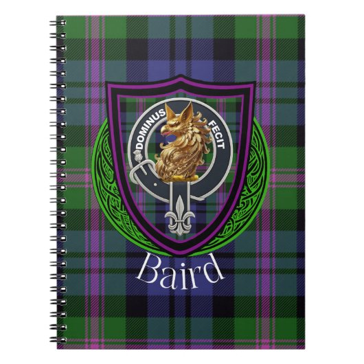 Baird Schotse Clan Tartan & Crest Notitieboek (Voorkant)