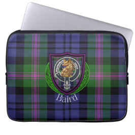 Baird Schotse Clan Tartan en Crest Laptop Sleeve