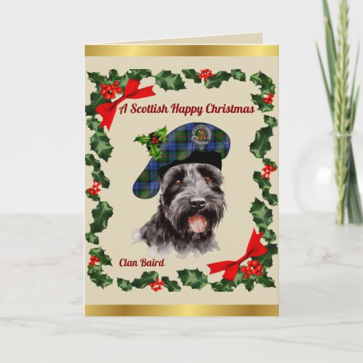 Baird Scottie Dog Gepersonaliseerde Xmas Kaart (Voorkant)