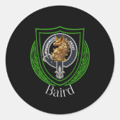 Baird Scottish Clan Crest Ronde Sticker (Voorkant)