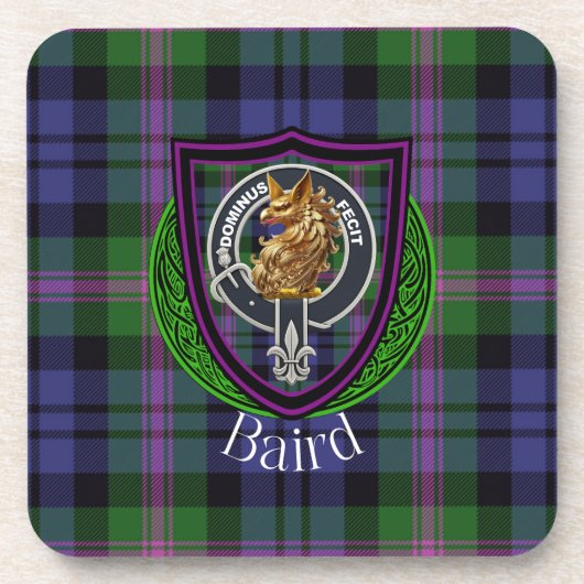 Baird Scottish Clan Tartan & Crest Bier Onderzetter (Voorkant)