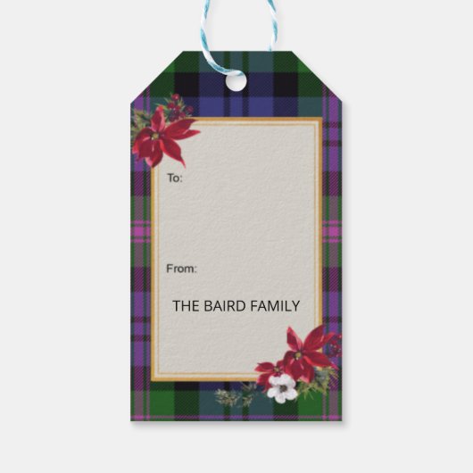 Baird Scottish Clan Tartan & Crest Cadeaulabel (Achterkant)