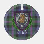 Baird Scottish Clan Tartan & Crest Glas Ornament (Voorkant)