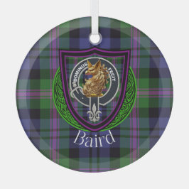 Baird Scottish Clan Tartan & Crest Glas Ornament