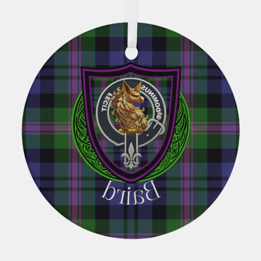 Baird Scottish Clan Tartan & Crest Glas Ornament (Achterkant)