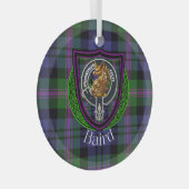 Baird Scottish Clan Tartan & Crest Glas Ornament (Voorkant Rechts)