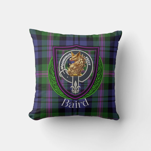 Baird Scottish Clan Tartan Crest Kussen (Voorkant)