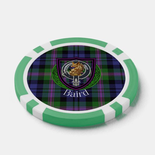 Baird Scottish Clan Tartan & Crest Poker Chips (Enkel)