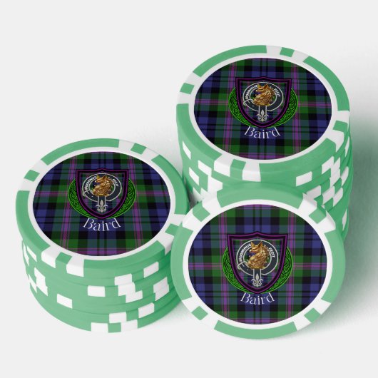Baird Scottish Clan Tartan & Crest Poker Chips (Opstapeling)