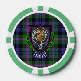 Baird Scottish Clan Tartan & Crest Poker Chips