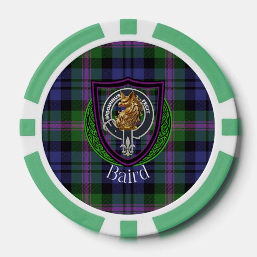 Baird Scottish Clan Tartan & Crest Poker Chips (Voorkant)