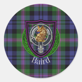 Baird Scottish Clan Tartan & Crest Ronde Sticker