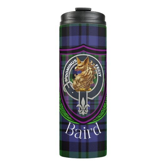 Baird Scottish Clan Tartan & Crest Thermosbeker (Voorkant)