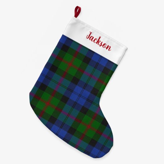 Baird Scottish Clan Tartan Pset Pattern Grote Kerstsok (Voorkant (Hangend))