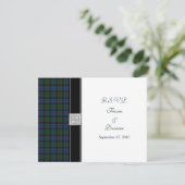 Baird Tartan Keltische Huwelijksreactiekaart RSVP Kaartje (Staand voorkant)