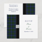 Baird Tartan Keltische Huwelijksreactiekaart RSVP Kaartje (Voorkant / Achterkant)