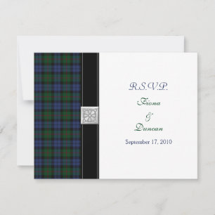 Baird Tartan Keltische Huwelijksreactiekaart RSVP Kaartje