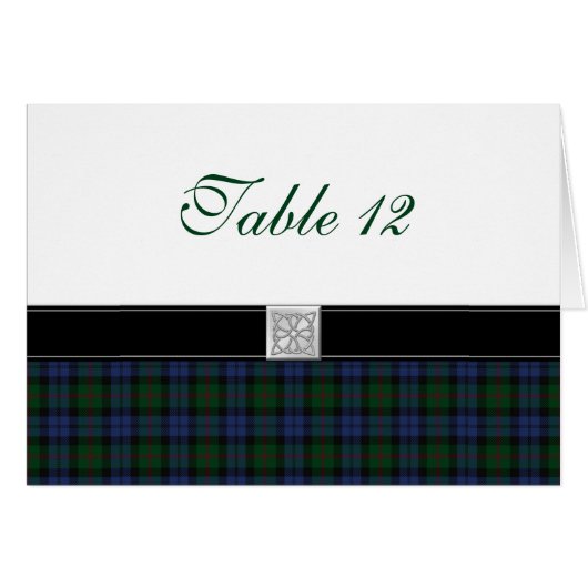 Baird Tartan Special Occasion Table Kaart (Voorkant Horizontaal)