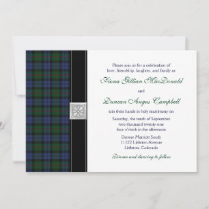 Baird Tartan Wedding Invitation Kaart