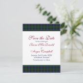 Baird Tartan Wedding Save the Date Kaart (Staand voorkant)