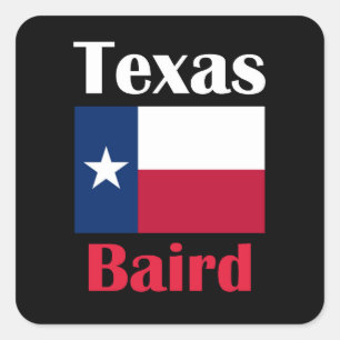 Baird TX Vierkante Sticker