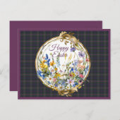Baird Weathered Scottish Tartan Easter Floral Feestdagenkaart (Voorkant / Achterkant)